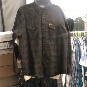 DIXXON “Calico” Men's Casual Button Down Flannel Shirt - Brown Plaid